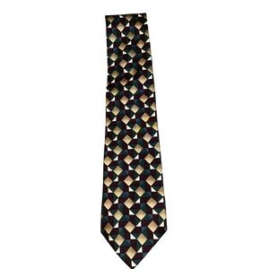 Alexander Boston Lloyd Geometric Pattern Silk Necktie
